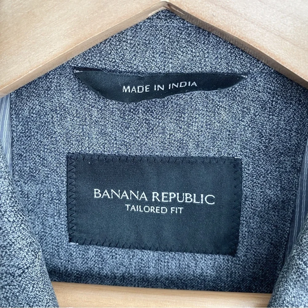 Banana Republic Men’s Sport Coat Blazer Suit Jacket Cotton Gray Tailored Fit 44R